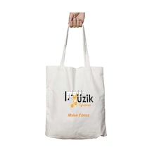 Art Hediye Kişiye Özel Müzik Öğretmeni İki Tarafı Kalıcı Baskılı Yıkanabilir Çanta Çok Renkli
