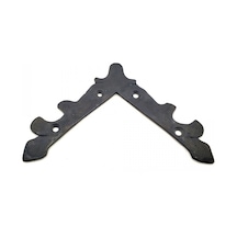 Antika Tarz Dekoratif Pirinç Lale Köşe Gönye - Üst, 133x133 Mm, Oksit Sarı