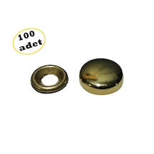 100 Adet Gold Dekoratif Vida Kapağı 15 Mm Vida Kapak -VDATPGL152