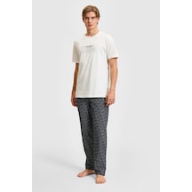 U.S. Polo Assn. U.s. Polo Assn. Erkek Ekru Pijama Takım 50326148-vr019 Ekru