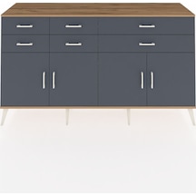 Kronos Konsol 3 Raflı 6 Çekmeceli 4 Kapaklı 176x59x99 Çam-antrasi Çam-antrasit