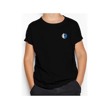 Zepplin Giyim Dallas Mavericks Logo Siyah Çocuk Tişört Siyah