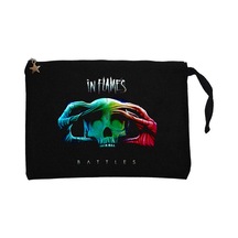 In Flames Battles Siyah Clutch Astarlı Cüzdan / El Çantası