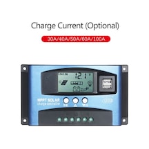 Pazly Mppt Güneş Şarj Kontrol Cihazı, Akıllı Lcd, 12/24v Otomatik Tanıma, Çift Usb Çıkışlı, 60a/100a/30a/40a/50a Anma Akımı