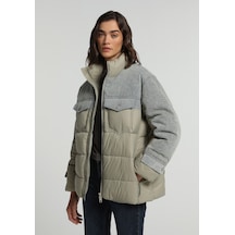 Colin's Colins Regular Fit High Neck Fermuarlı Astarlı Suya Dayanıklı Kadın Yeşil Mont Cl1082239 Q1.v1 Lkh Açık Haki
