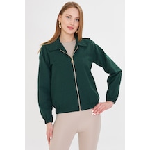 Armonika Kadın Zümrüt Önü Fermuarlı Gabardin Mont Arm-22k001068