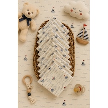 Müslin Ağız Bezi 10'lu Set %100 Pamuk Oeko-tex Sertifikalı Bebek Ağız Mendili 20x20 Cm Çok Renkli