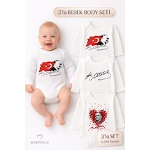 Babyden's Atatürk Temalı 3 Lü Bebek Body Seti %100 Pamuk Uzun Kollu Çıtçıtlı Zıbın Body Beyaz Babyden's Atatürk Temalı 3 Lü Bebek Body Seti %100 Pamuk Uzun Kollu Çıtçıtlı Zıbın Body Beyaz
