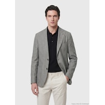 Ramsey Gri Shirt Shoulder Slim Fit %100 Keten Ceket