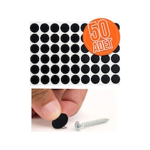 Yapışkanlı Yapıştırma Vida Tapası Tıpası Siyah Vida Kapatıcı Kapağı 50 Adet Diğer