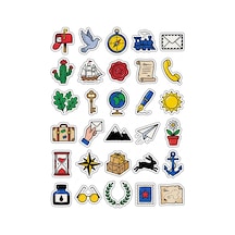 30 Adet Eğlenceli Seyahat Ve Posta Sticker Seti - Laptop Defter Telefon Çok Renkli