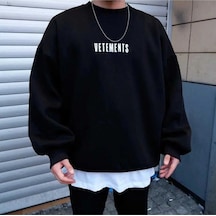 Startmore Adrift Vetements Renkli Oversize Bisiklet Yaka Pamuklu Sweatshirt Beyaz Siyah
