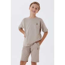 U.S. Polo Assn. U.s. Polo Assn Erkek Çocuk 2 Li Bermuda T-şhirt Takım Kum-2318 Kum Rengi