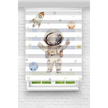 Perdecizade Enxboy Astronot Dijital Baskılı Zebra Perde-cocuk Odası-stor Perde Pz-4000 Renkli