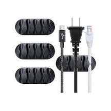 Ayrex Kyrotech 3 Adet Kablo Tutucu Seti Her Biri 5 Kablo Kapasiteli / Yapışkanlı Kablo Klipsi, Masa Üstü Kablo