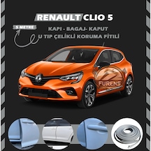Renault Clio 5 Oto Araç Kapı Koruma Fitili 5metre Parlak Gri Renk