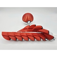 Bezos 3d Baskı Pokebal - Segmentli Pokeball Dekoratif Küre-kırmızı Dmc