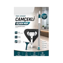 Tak Çıkar Lüx Camçekli Üçgen Mop Cam, Fayans, Duvar Ve Zeminler İçin Mikrofiber Temizlik Seti Süpe
