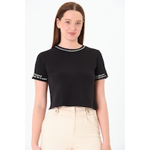 Sortie Collection Karyoka Dikişli Tshirt Siyah