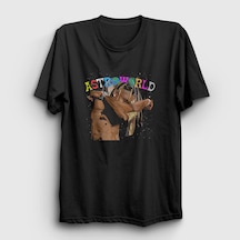 Presmono Unisex Hug Astroworld Travis Scott T-shirt Siyah