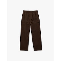 Koton Pamuklu Rahat Kalıp Beli Lastikli Cepli Gabardin Pantolon Kahverengi 6skb40117tw Kahve
