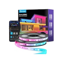 Govee Dış Mekan Led Şerit 20m, Ip65 Su Geçirmez, Alexa İle Çalışır, Uygulama Kontrolü, Segment Kontrollü Rgbıc Led Şerit, Renk Değiştirme, Müzik Senkronizasyonu, Çatı Balkon Bahçe Dış Mekan Dekorasyonu İçin Siyah