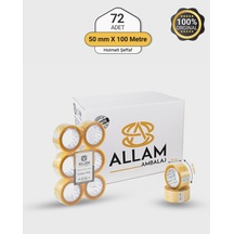 1 Koli 72 Adet Hotmelt Şeffaf Koli Bandı 50mm X 100mt Güçlü Yapışkan