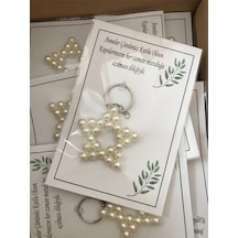 15 Adet İnci Yıldız Anahtarlık Nikah Düğün Kına Nişan Sünnet Hafizlik Vers. 38