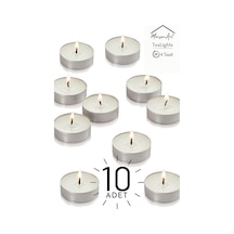 Vanilya Kokulu Tealight Mum 4 Saat Yanar Dekoratif Mumluk Mumu 10 Adet