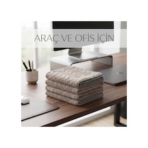 Premium Soft Vizon Gri Yaprak Desenli Peluş Mikrofiber Bez 30x40 Cm - Çok Amaçlı Ev, Ofis Ve Oto İçin