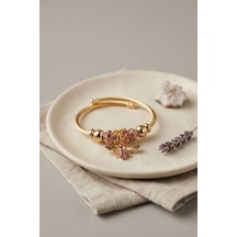 Pembe Arı Model Gold Renk Charm Bileklik Çok Renkli