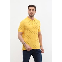 Erkek Polo Yaka Çapa Desenli Pamuk Tişört 001