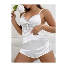 Noctafia Saten Şortlu Takım Beyaz - 890552161 Beyaz