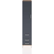 Hyperion Dolap 2 Raflı 3 Çekmeceli Tek Askılı 44x44x221 Çam-antrasit Atlas Çam