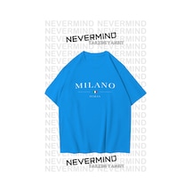 Nevermind Unisex Baskılı Oversize %100 Pamuk T-shirt Bebe Mavisi