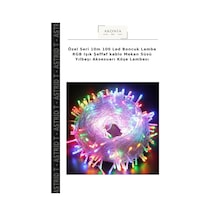 Özel Seri 10m 100 Led Boncuk Lamba Rgb Işık Şeffaf Kablo Mekan Süsü Yılbaşı Aksesuarı Köşe Lambası Çok Renkli