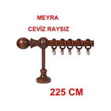 Meyra Demonte Başlıklı Ahşap Rustik Perde Askısı - Raysız -ceviz 225 Cm Ceviz