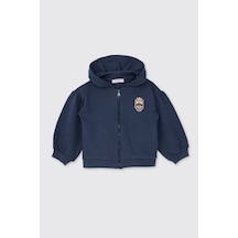 Panço Kız Çocuk Fermuarlı Sweatshirt Lacivert