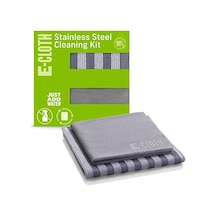 Paslanmaz Çelik Temizleme Bezi, Mikrofiber, Gri, 1 Paket 0
