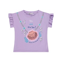 Civil Girls İstiridye Baskılı 6-9 Yaş Tişört - Lila