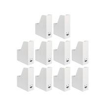 Tjabba Hafif Temel Dergi Dosyaları, Beyaz, Oluklu Mukavva, 30x25x10 Santimetre - 10'lu Set