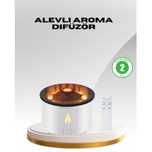 Alev Efektli Aromaterapi Difüzörü 360 Ml Su Hazneli, Sessiz Ve Zaman Ayarlı Çok Renkli