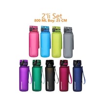 Uzspace Tritan Bpa'sız 25 CM Su Matarası 2'li Set 800 ML