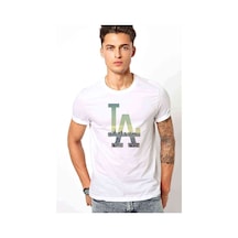 La Basketbol Baskılı Beyaz Erkek Tshirt