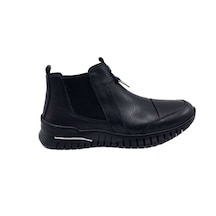 Ayakkabımood 018 Kauçuk Taban Siyah Hakiki Deri Bayan Bot Siyah