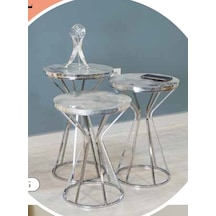 Mim Mermer - Gümüş Darbuka Zigon Sehpa Mermer