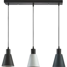 Trend Modern Dekoratif Cafe-mutfak Salon Antrasit Beyaz Siyah Renk 3 Lü Sıralı Sarkıt Avize Diğer