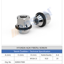 20 Adet Hyundai Açık Fiberli Somun