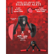 İç Bacak Egzersiz Aleti 35 Kg Ayarlanabilir Kegel Cihazı Pelvik Kas Aleti Kalça Kol Sırt Sıkılaştırıcı Tutma Aparatlı Siyah - Kırmızı