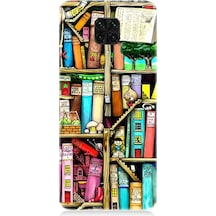 Xiaomi Redmi Note 9 Pro Uyumlu Kitaplık Ve Raflar Books Shelf Desenli Silikon Kılıf